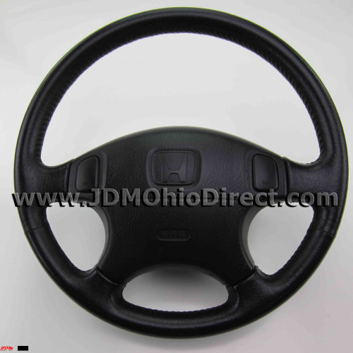 JDM EK3 Civic ViRS Black Leather Steering Wheel
